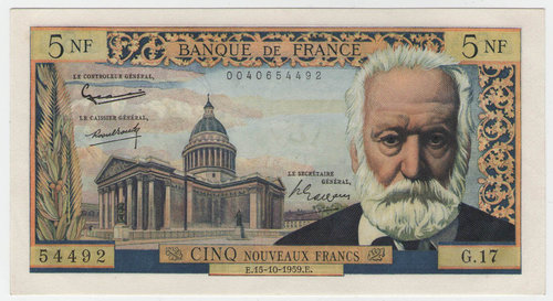 Frankreich, 5 Nouveaux Francs, 15.10.1959