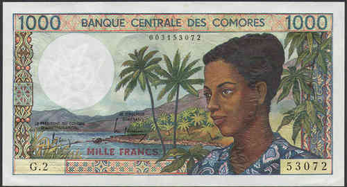 Komoren, 1000 Francs (1986), KFR / UNC